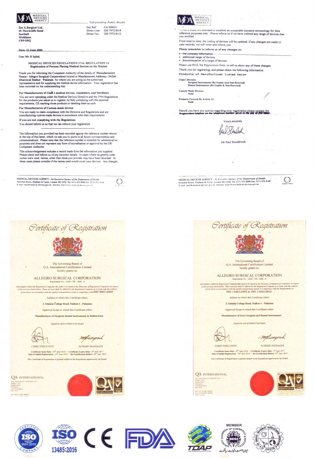 Certificates